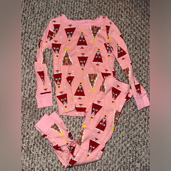 Old Navy Other - Toddler Pink Santa Gingerbread Christmas Pajamas.